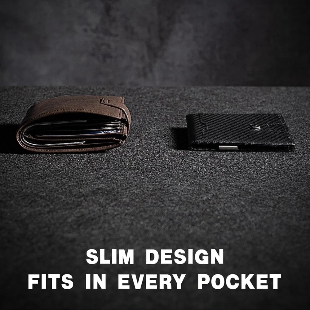 RUNBOX Mens Slim Wallet‎ with Money Clip RFID Blocking Bifold Credit Card Holder